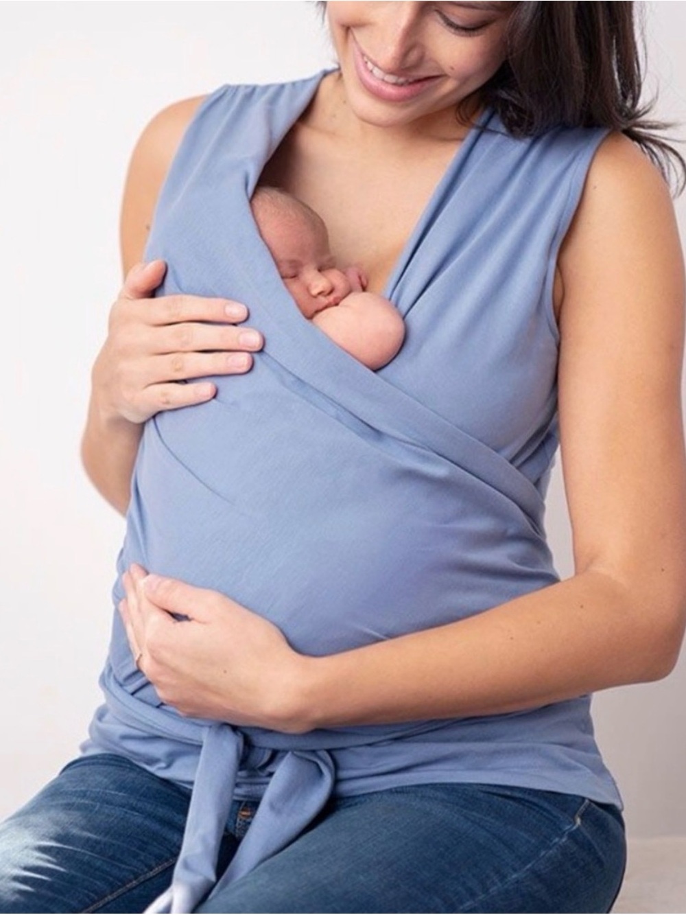 Seraphine Blue Skin to Skin Wrap Top - Maternity & Babywear